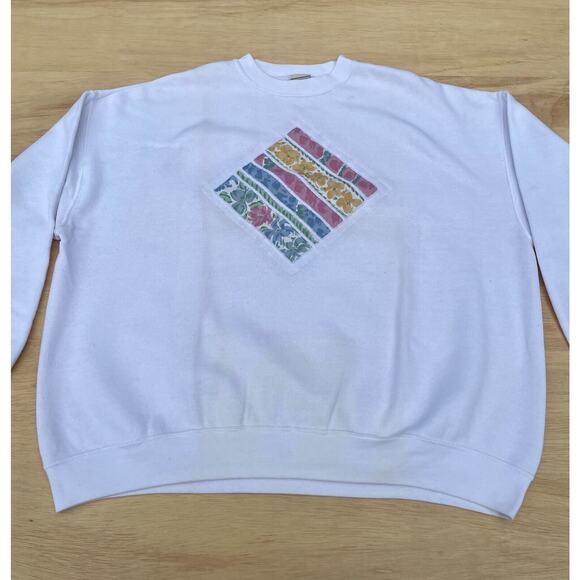 VTG 90's LEE Authentic Apparel Crewneck Sweatshirt Cotton Men White SIZE 3XL USA - Picture 2 of 5
